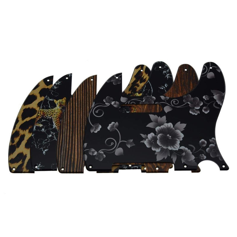 [AUSTRALIA] - Dopro 5 Hole Vintage Tele Guitar 3D Printed plastic Pickguard Scratch Plate fits USA/Mexican Fender Telecaster Flower Pattern 