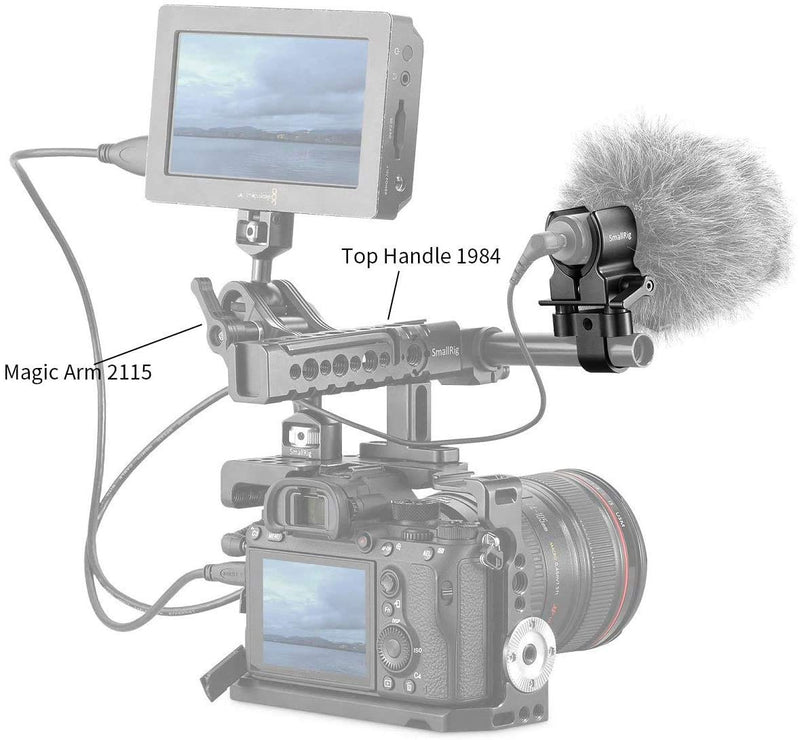 SmallRig Universal Shotgun Microphone Mount for 19-25mm Diameter with Elastic Silica Gel, Shockproof and Noise Absorption 1993B