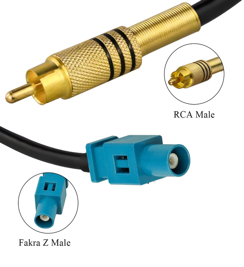 [AUSTRALIA] - TUOLNK 2 Pack 6 inch Fakra Z Male to RCA Male Pigtail Cable for Car DVD GPS Antenna Extension Cable Pigtail Jumper Coaxial Cable RG174 6inch cable 