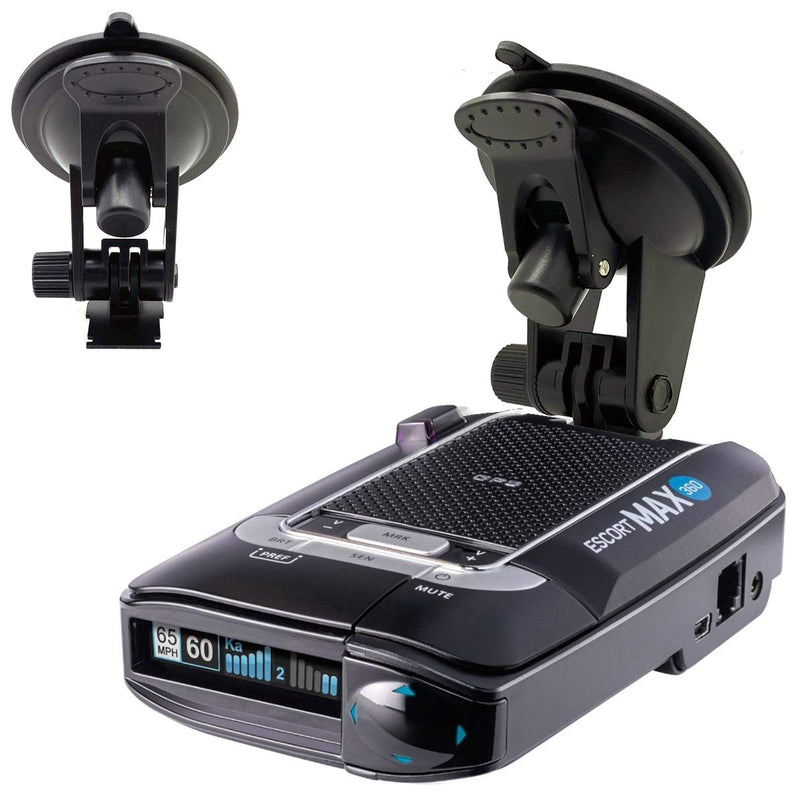 Super Suction Windshield Suction Cup Mount for Escort MAX MAX2 2/2015-2019 MAX360 Radar Detector w/Slide in Plate Connection (NOT for Radar That use Magnetic Cradle, Metal Slide in Plate Slot only)