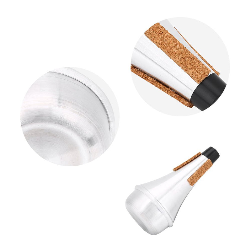 Trumpet Mute, Aluminum Alloy & Cork Strip Practice Trumpet Cornet straight Mute Musical Instrument Part