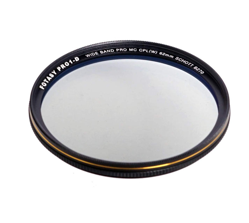 Fotasy 62mm Ultra Slim Circular Polarizing Filter PL Lens Filter, Nano Coatings MRC Multi Resistant Coating Oil Water Scratch Resistant, 18 Layers Multi-Coated 62 mm CPL Filter, Schott B270 Glass