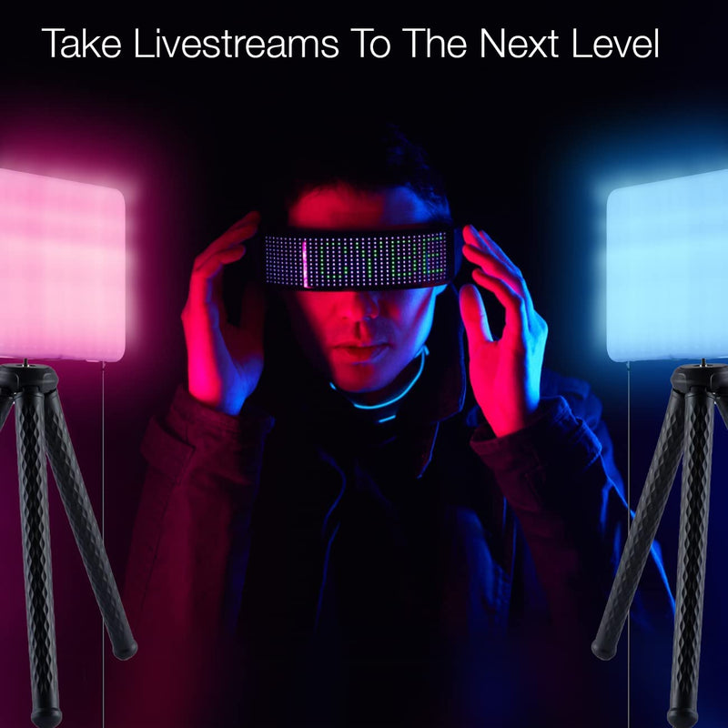 Fugetek RGB LED Video Light with Flexible Desktop Tripod, 77 RGB Beads, Wired Controller, USB Powered, Portable, 3200k-6500k, Streaming, TIK Tok, Photography RGB1.0
