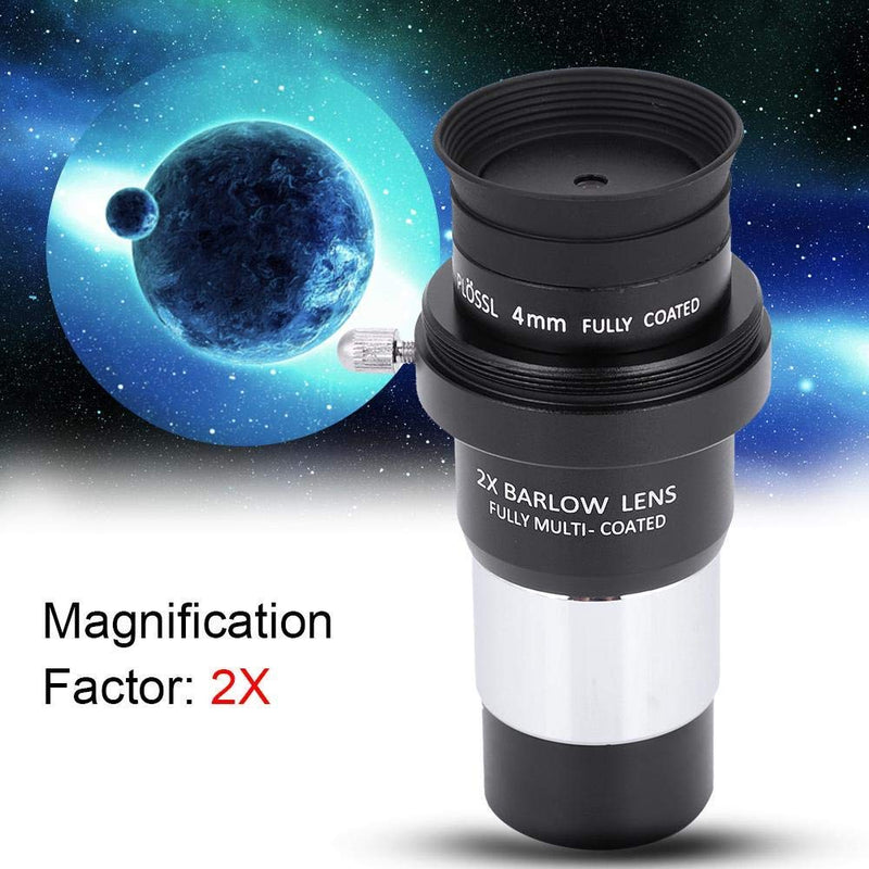 Astronomical Telescope Accessory Kit,1.25 inch Plossl Telescope Eyepiece Set 4/10/25mm + 2X Barlow Lens Kit for Astronomy
