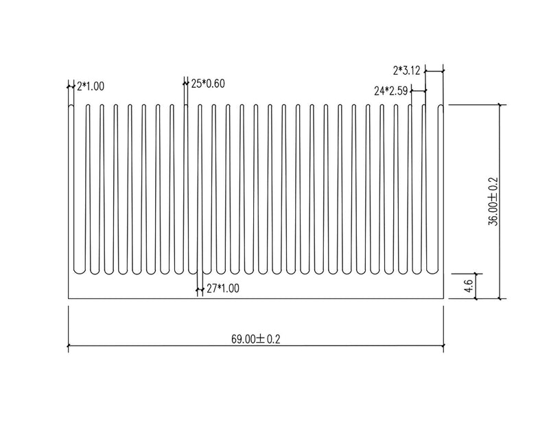 Awxlumv Large Aluminum Heatsink 4.72" x2.71" x 1.41" / 120 x 69 x 36mm Heat Sinks Cooling 27 Fin Radiator for IC Module, PC Computer, Led, PCB 120x69x36mm Silver