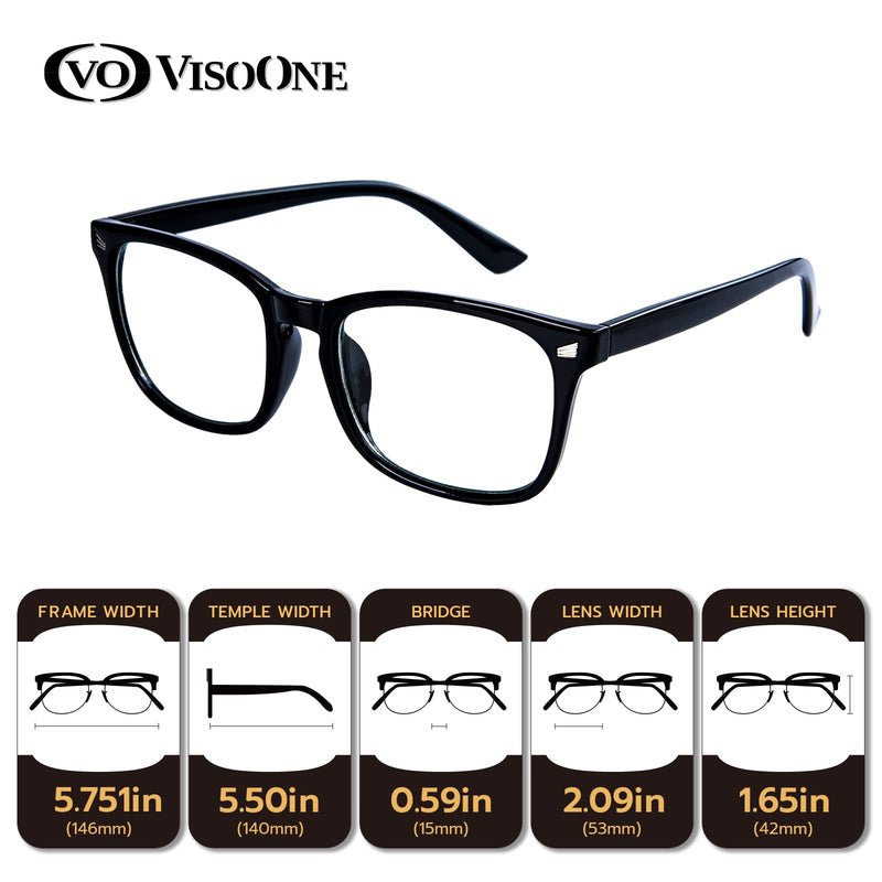 Blue Light Blocking Glasses Square with Anti Computer Glare for Gaming Reading Women and Men Black