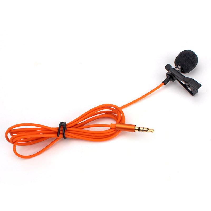 Orange Professional Grade Lavalier Lapel Microphone ­ Omnidirectional Mic with Easy Clip On System ­ Perfect for Recording Youtube/Interview/Video Conferenc(orange mic with fuzzy windscreen) orange mic with fuzzy windscreen
