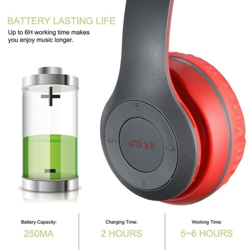 [AUSTRALIA] - NCR P47 5.0+ EDR Wireless Rechargeable Bluetooth Over-Ear Headphones, Foldable Headset with Mic (Black) Black 
