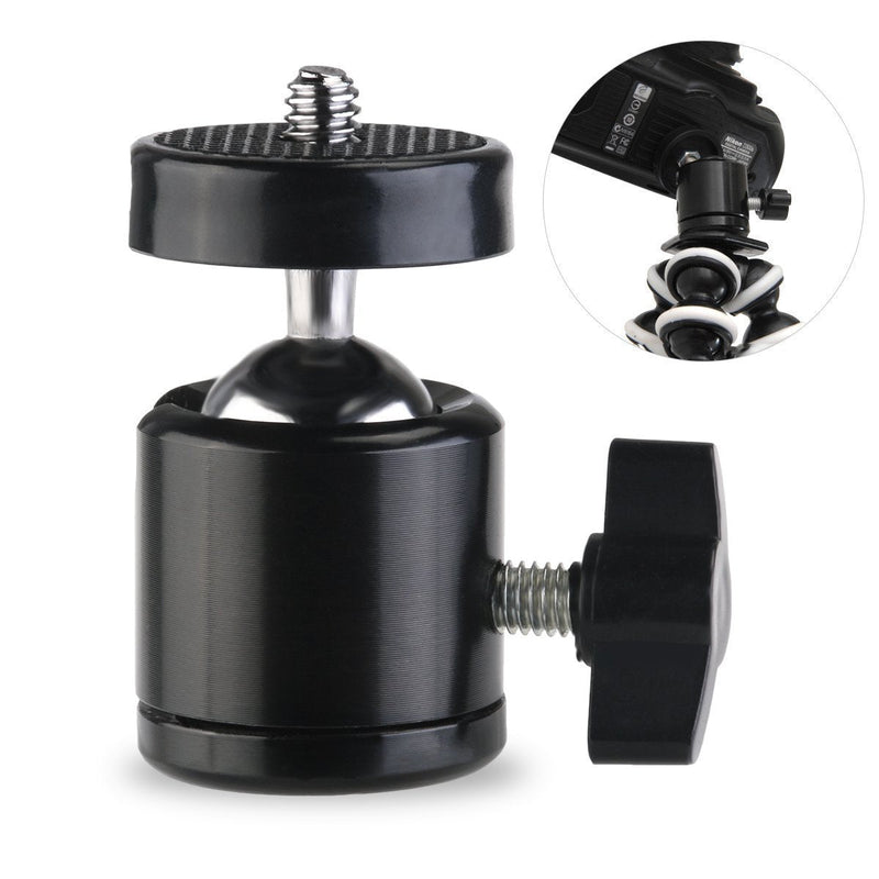 SLOW DOLPHIN Hot Shoe Mount Adapter 360 Degree Swivel Mini Ball Head 1/4 Tripod Screw Head for Cameras, Camcorders, Smart Phone, Gopro, LED Video Light, Microphone(2 Packs)