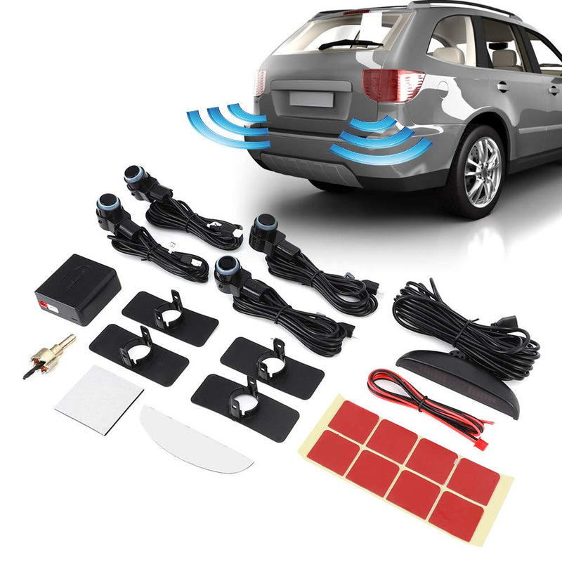 Gorgeri Intelligent Parking Radar Alert Kit 4 Sensor Probe LED Display Automobile Reverse Assistance System Reverse Backup Parking Sensor Radar System