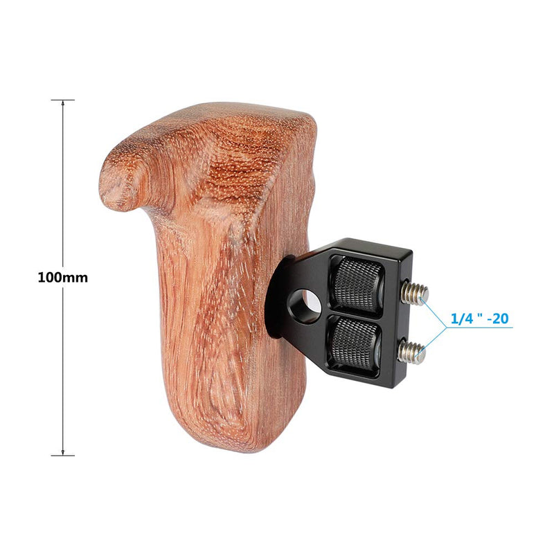 CAMVATE Wooden Handgrip for DSLR Camera Cage (Bubinga,Left Hand) Black
