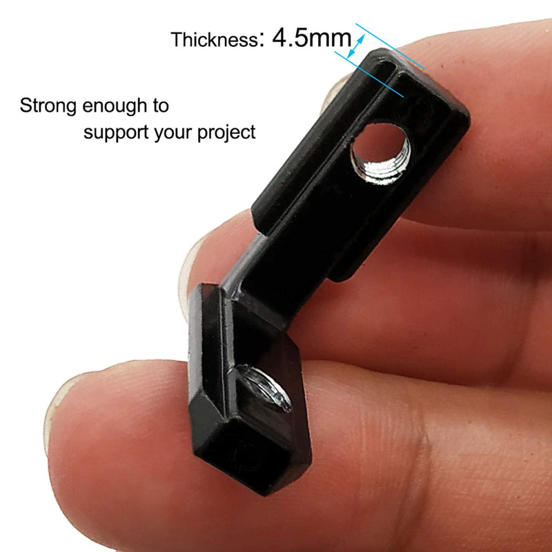 20pcs/lot Black 2020 Series L-Shape Interior Inside Corner Connector Joint Bracket with Screws for 20x20 Series Aluminum Extrusion Profile Slot 6mm