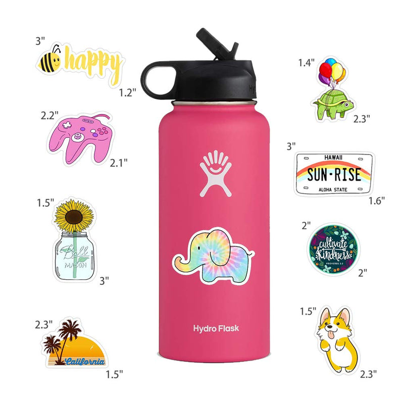 50pcs Vinyl Aesthetic Stickers for Water Bottles Laptop, Cute VSCO Hydroflask Stickers for Skateboard Notebooks Journals Luggage, Great Gift for Teen Girls (Multi-50pcs)