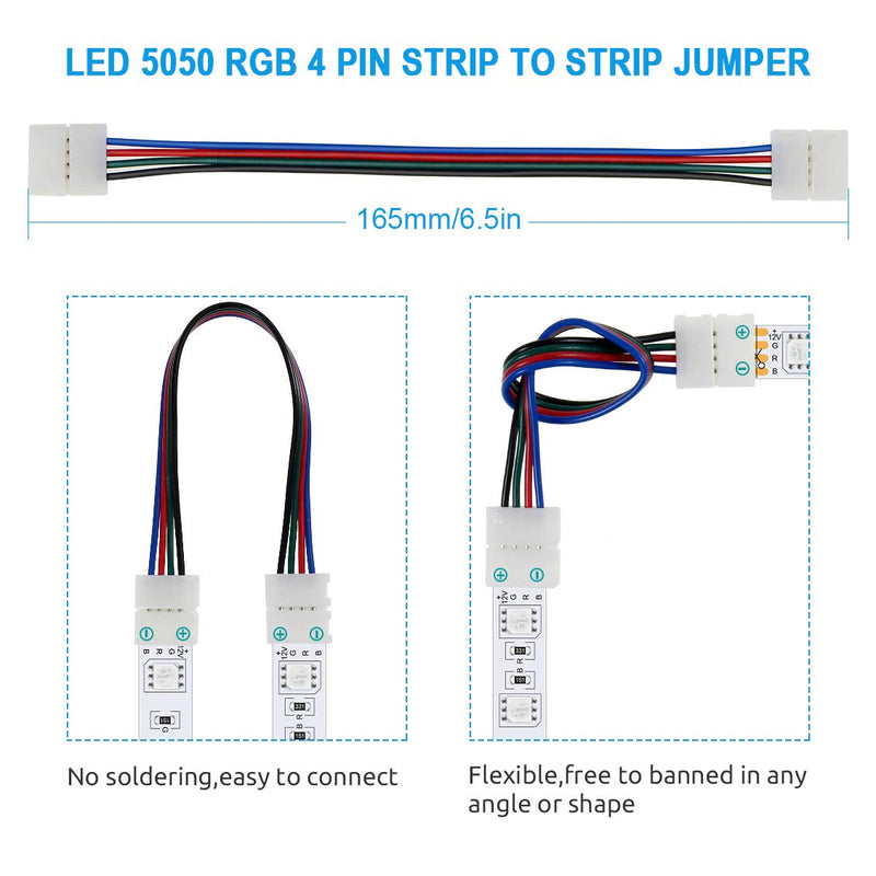 [AUSTRALIA] - JIRVY LED Strip Connector Kit for 5050 10mm 4Pin,Includes6Types of Solderless LED Strip Accessories,Provides Most Parts for DIY 