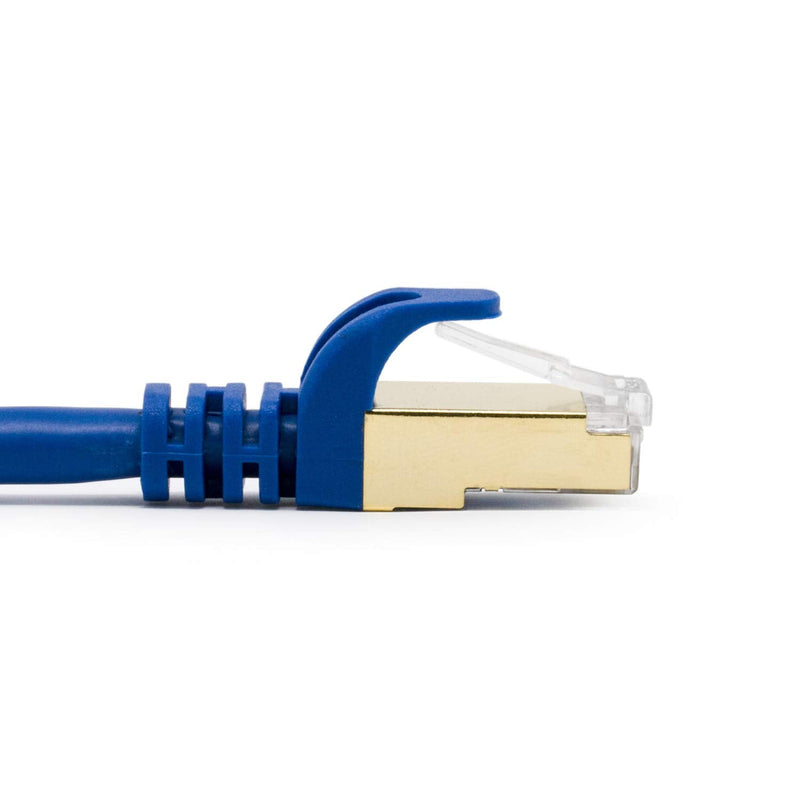 Buhbo CAT 8 Ethernet Cable SSTP Shielded Network Cable Category 8 RJ45 26AWG (1 ft) Blue 1 ft