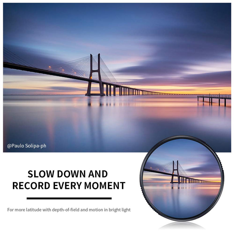 K&F Concept 82MM Neutral Density Lens Filter 10 Stops ND 1000 Filter HD 18 Layer Neutral Grey ND Lens Filter with Multi-Resistant Nano Coating 82MM ND1000