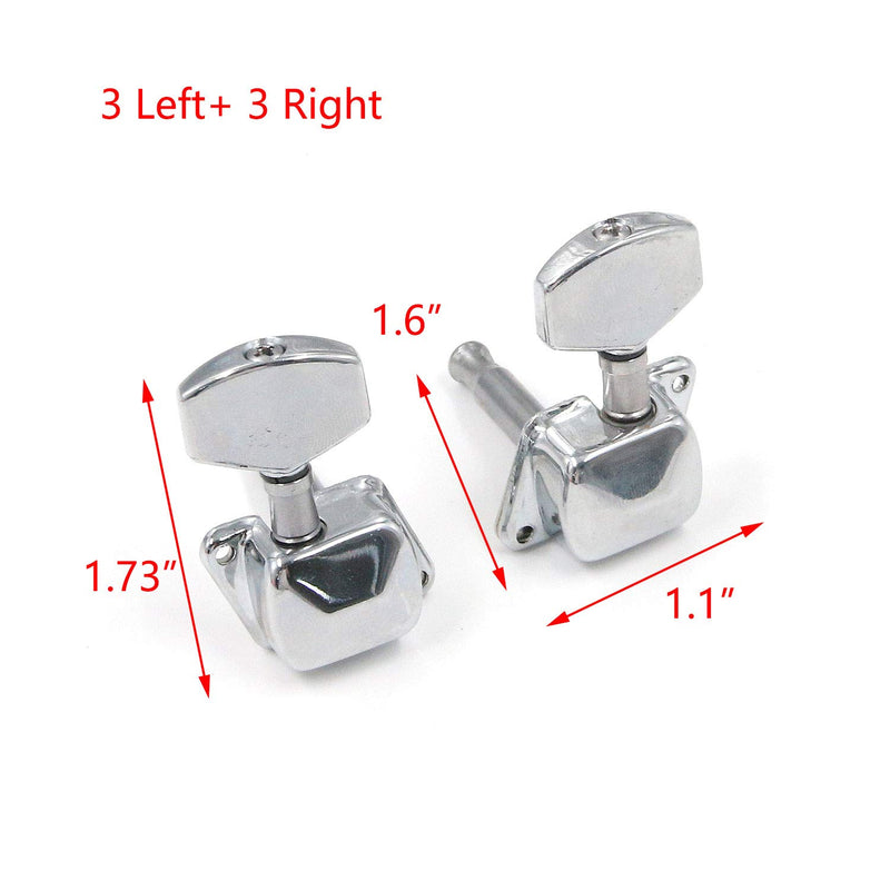 Tulead Semi-Closed Tuning Pegs Zinc Alloy Tuner Pegs Tuning Keys Guitar Turner Machine String Tuning Head Knobs 6 Sets with Screws