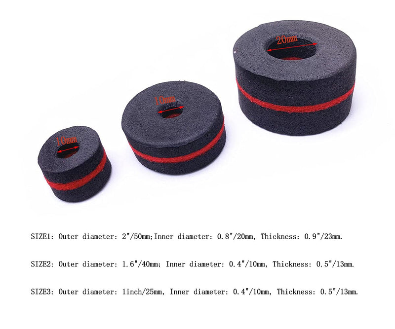 Jiayouy 10/Pack Cymbal Replacement Accessories Cymbal Foam Felts Washers Replacement for Drum Set (25MM) 25MM