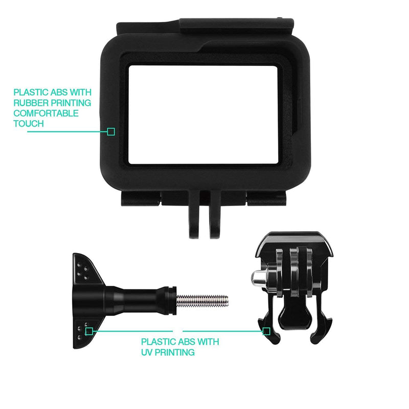 [AUSTRALIA] - Kourpar Protective Housing Case Compatible with GoPro Hero7 Black Camera Frame Protector for Hero 7 Silver Holder Mounts for Hero7 White Border for Go pro Hero 6 Black Shell Fit go-pro Hero 5 
