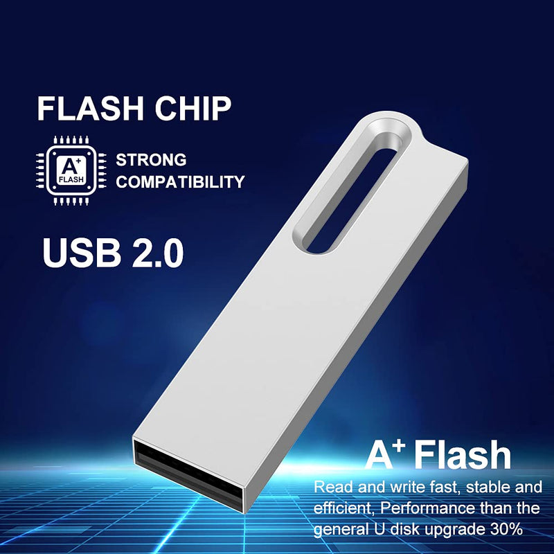 Aiibe 64GB Flash Drive 2 Pack Metal USB Drive Thumb Drive 64 GB USB 2.0 Memory Stick Waterproof USB Flash Drive Portable Jump Drive Zip Drives with Keychain (64G, 2 Colors: Black Silver) 7) 2 Pack 64GB
