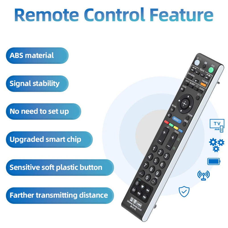 Gvirtue Universal Replacement Remote Control SN-6 Compatible for All Sony Bravia Smart TV-HDTV 3D LCD LED OLED UHD 4K HDR TVs, with Learning Function