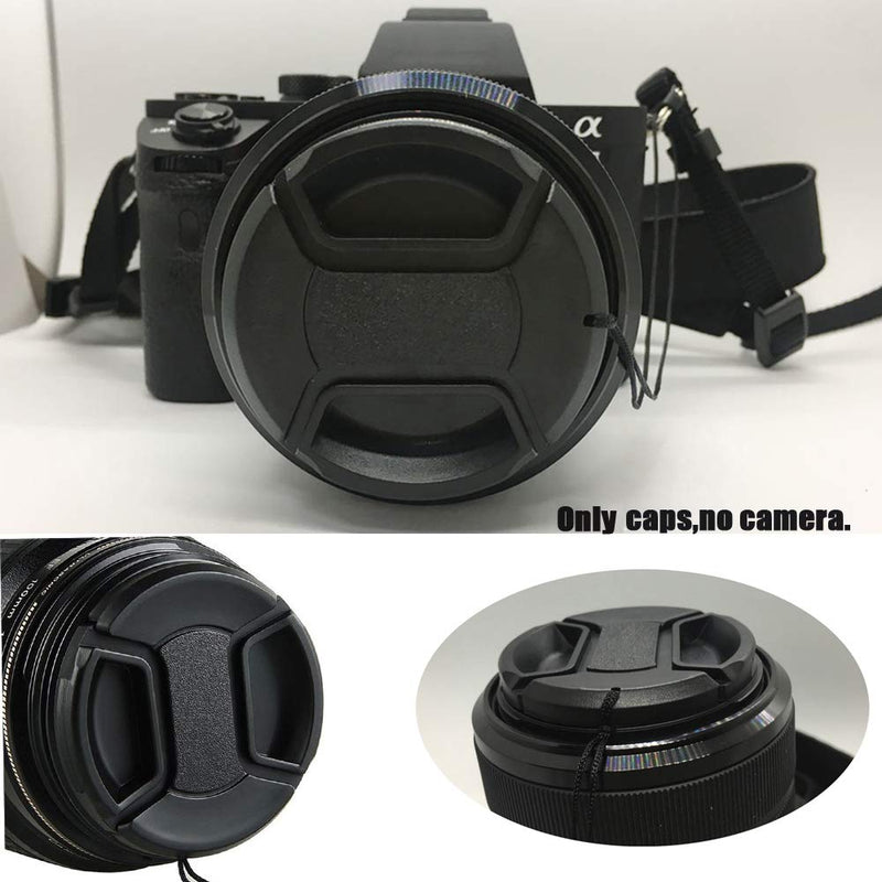 [2Packs]58mm Snap-On Lens Cap for Canon EOS 2000D（Rebel T7）w/ EF-S 18-55mm f/3.5-5.6，EF-S 55-250mm f/4-5.6 Lens，for Nikon AF-P DX NIKKOR 70-300mm f/4.5-6.3G and Other 58mm Lens
