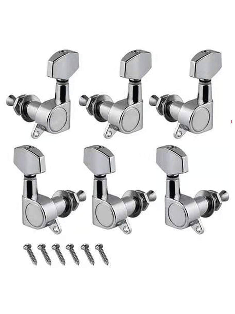 Sealed String Tuning Pegs Keys Machines Heads Tuners 3L 3R Electric Guitar Acoustic Guitar Parts Replacement Chrome(3L+3R). 2101-QTN01-3+3CR