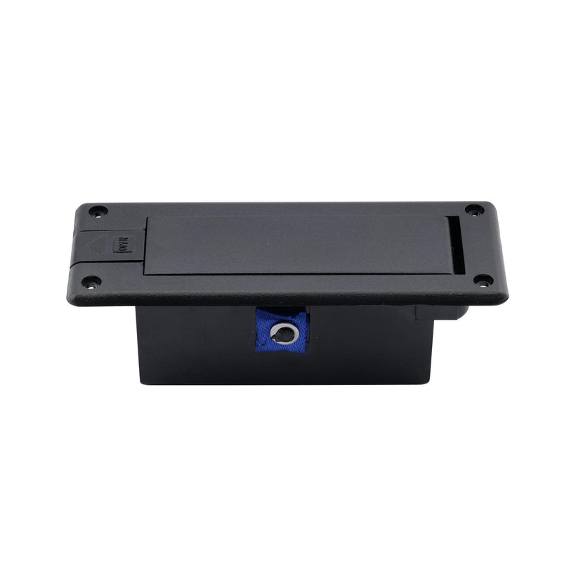 Musiclily Pro 9-Volt Battery Box Case Compartment for Active Guitar Bass, Black Style A