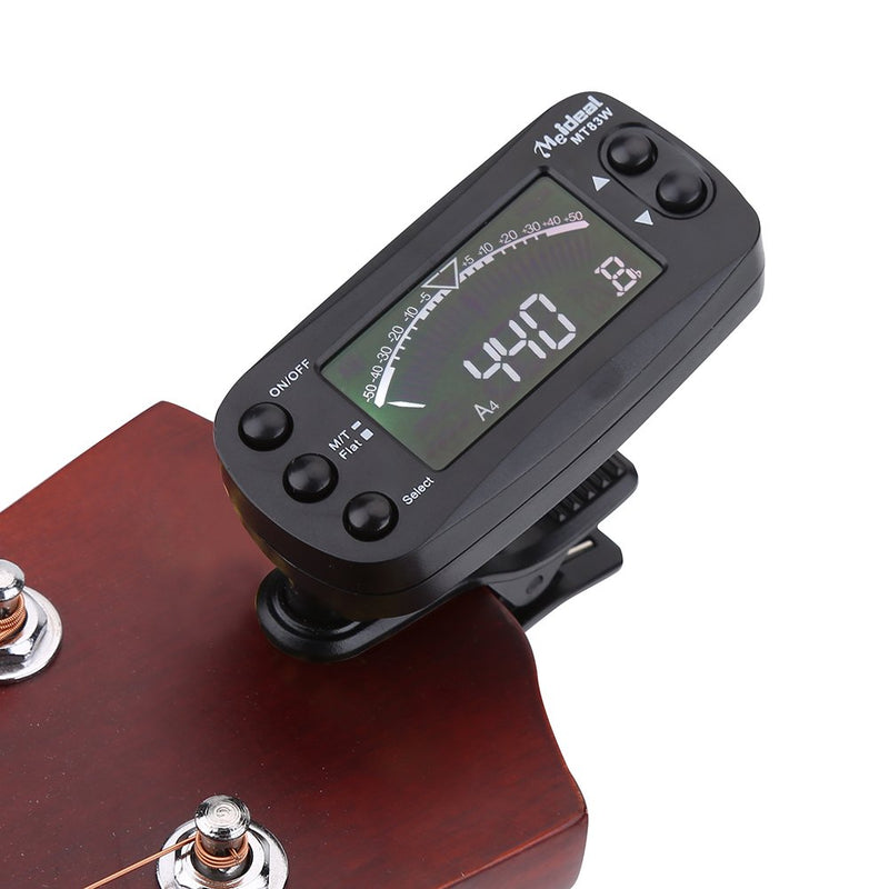 Tuner Metronome, Portable 2 in 1 Clip-on LCD Digital Tuner & Metronome for Guitar Bass Violin Ukulele String Instrument