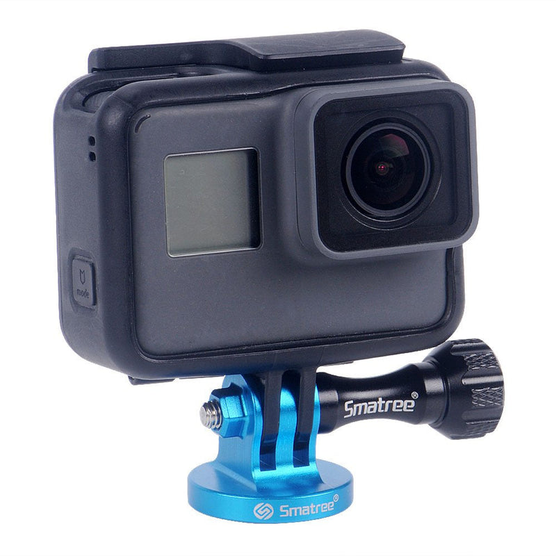 Smatree Aluminum Tripod Mount Adapter for GoPro Session, Hero 10, 9, 8, 7, 6, 5, 4, 3 Plus, 3, 2, 1 HD, GoPro Hero 2018,DJI OSMO Action,Joby Gorilla Pod,GoPro Hero 7 Silver,GoPro Tripod, Blue