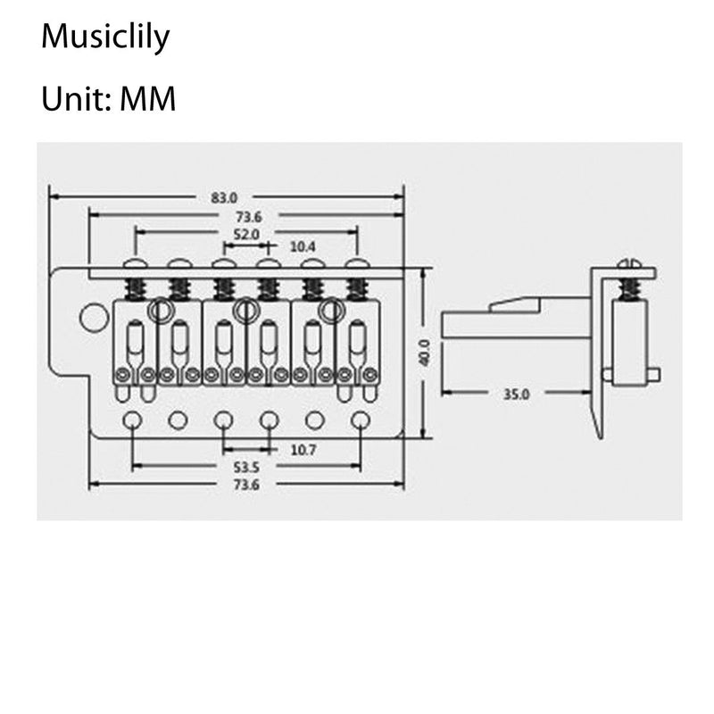 Musiclily 52.5mm Guitar Stratocaster Tremolo Bridge Set for Fender Strat Squier Electric Guitar Replacement, Black