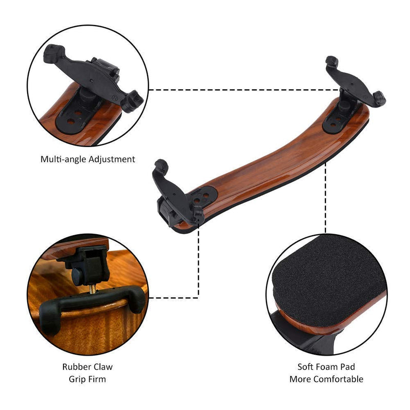 Maple Adjustable Violin Shoulder Rest EVA Foam Padded for 3/4 4/4 Size Violin (3/4 4/4 Violin or 12" 13" Viola Should Rest) 3/4 4/4 Violin or 12" 13" Viola Should Rest