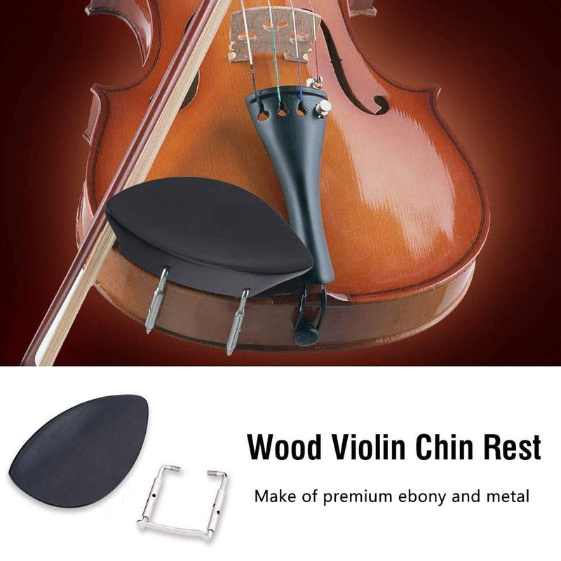 Jiayouy Violin Ebony Chin Rest with Standard Bracket for 1/2 Violin