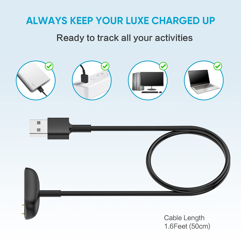 [2-Pack] Charger Cable for Fitbit Luxe/Charge 5, for Fitbit Luxe/Charge 5 Fitness Tracker, Replacement Charging Cable Cord Accessory for for Fitbit Luxe and Charge 5 (1.6 ft)