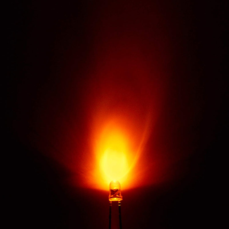 Chanzon 100 pcs 3mm Orange LED Diode Lights (Clear Round Transparent DC 2V 20mA) Bright Lighting Bulb Lamps Electronics Components Indicator Light Emitting Diodes H) Orange (100pcs)