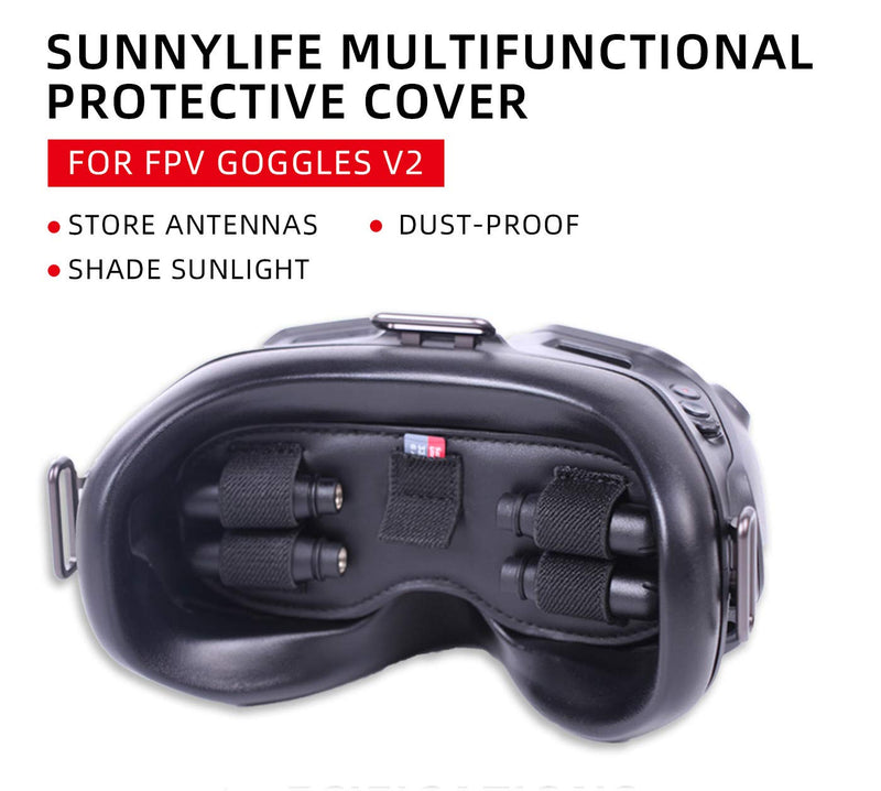 CZFRIEND Goggles V2 Protective Cover Dust-Proof Sun Protection Antenna Memory Card Storage Bag Storage Bag with Lens Protective Film for DJI FPV goggle cover+ lens protective film
