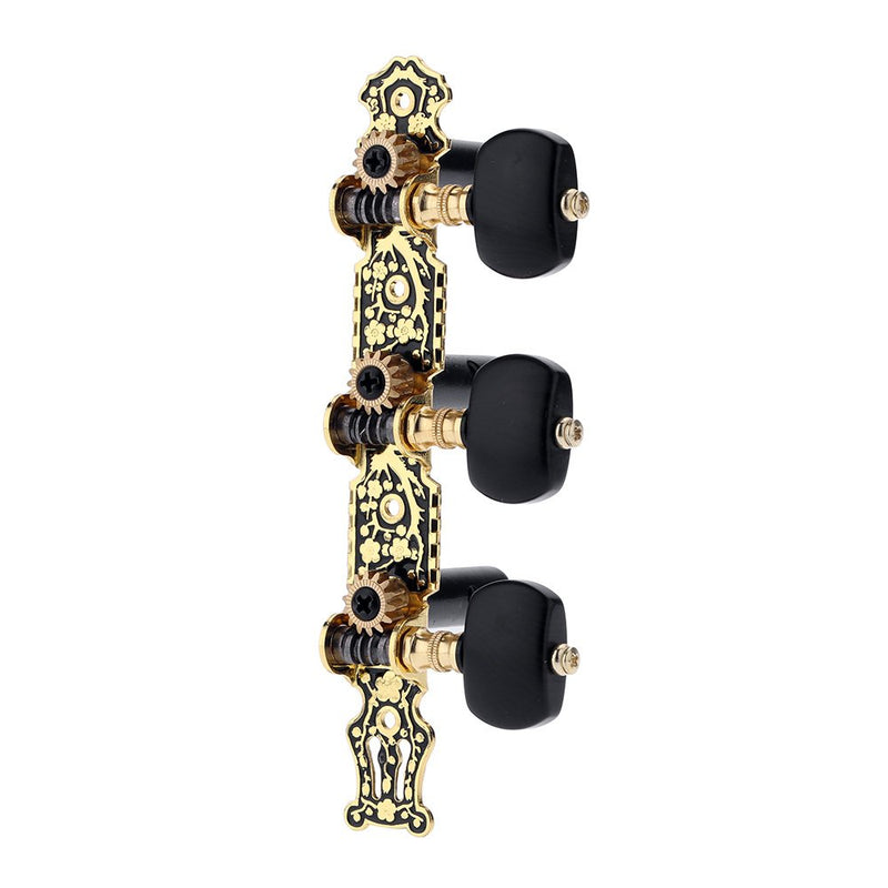 Andoer Alice AO-020HV3P 3Pcs(Left + right) Classical Guitar Tuning Key Gold /Black Plated Peg Tuner Machine Head(long) String Tuner