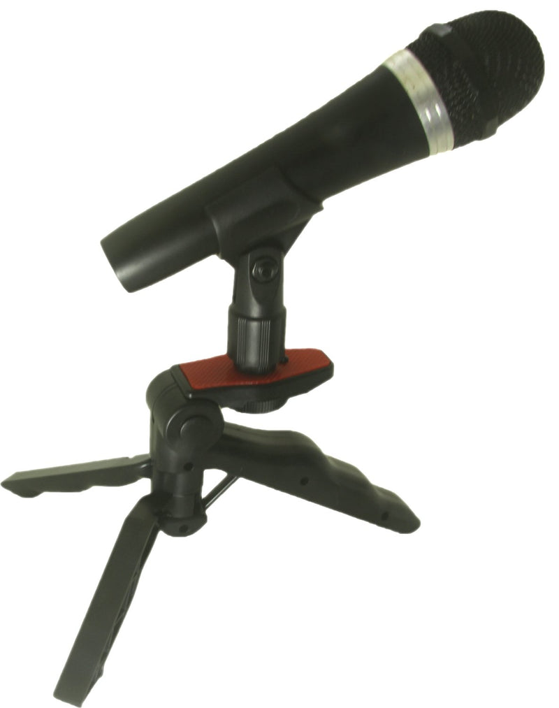 Heavy Duty Rigid Tripod Stand for Dynamic Microphones Table Top with Pads and Soft Pistol Grip by ZaxSound