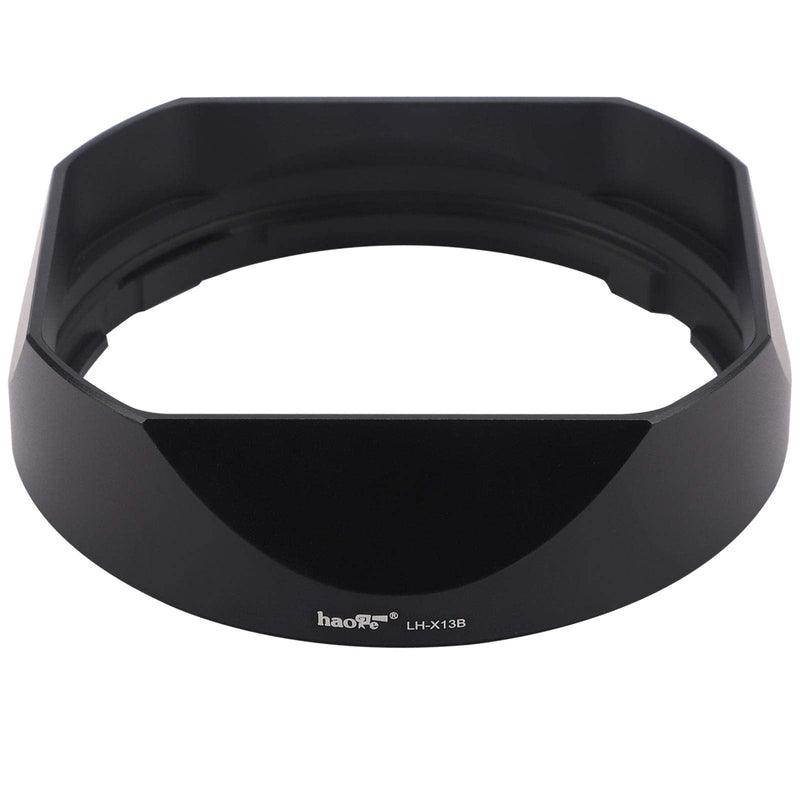 Haoge LH-X13B Bayonet Dedicated Lens Hood of Square Metal for Fuji Fujifilm Fujinon XF 18-55mm F2.8-4 R LM OIS Lens and Fujinon XF 14mm F2.8 R Lens (New Version with a Hood Metal Cap)