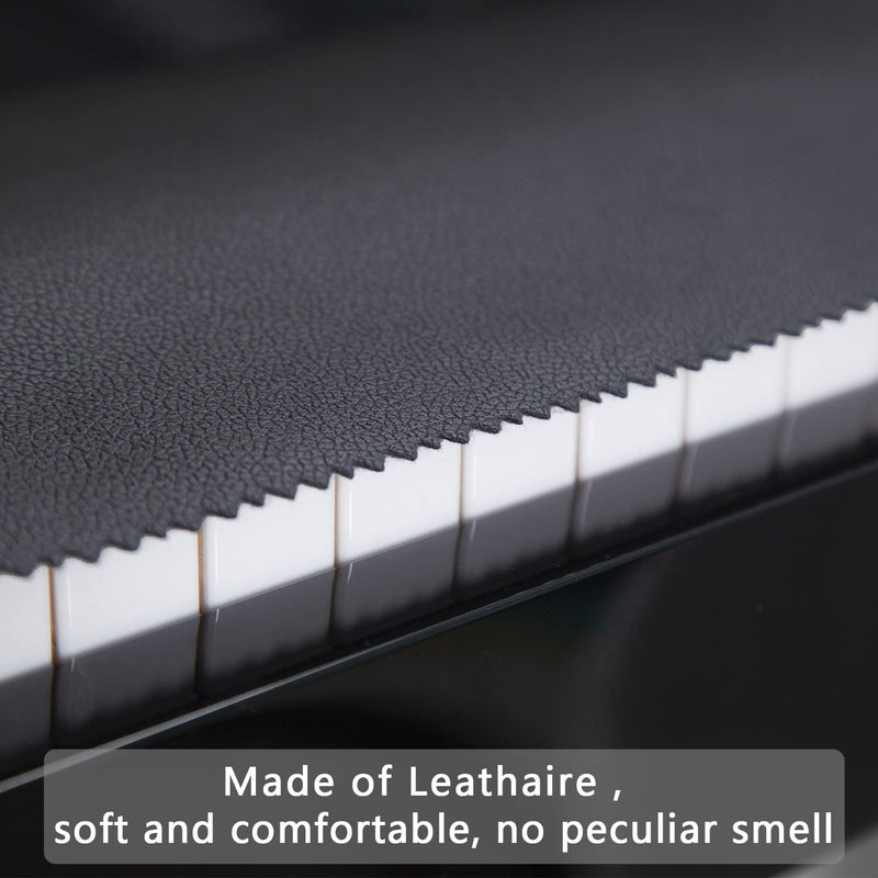 Mooson Piano Keyboard Anti-Dust Cover High Technology Fabric Key Cover Cloth Fit For Upright Piano, Electric Piano & Grand piano (Dark blue) (Black) Black
