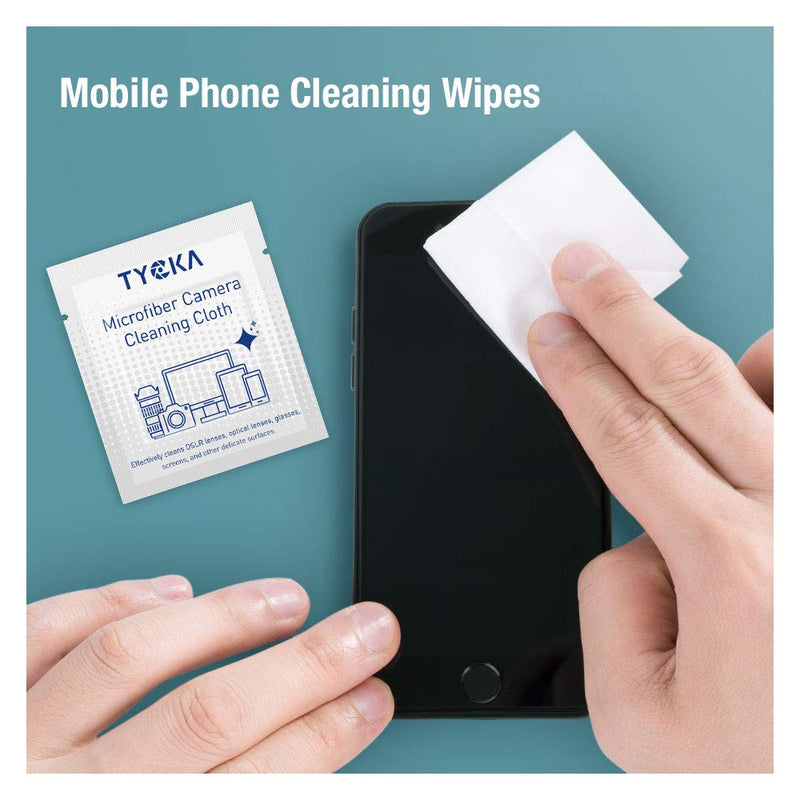 Lens Cleaning Wipes TYCKA Cleaner Cloth Individually Vacuum-Wrapped Microfiber Lens Cleaning Cloth Great for Camera Lenses, Tablets, Eyeglasses, Screens and Other Delicate Surfaces, Cloth 60-Pack