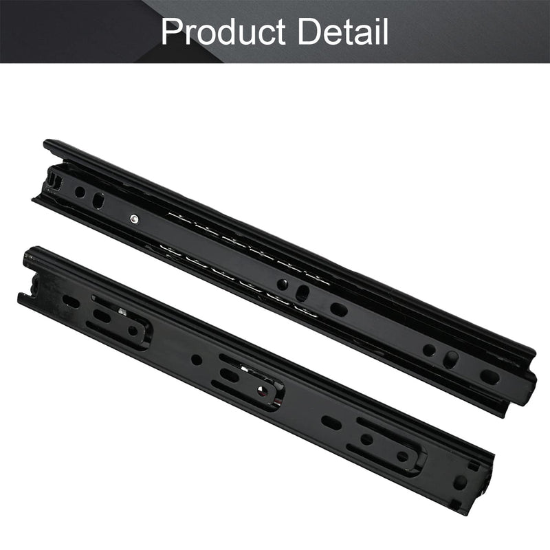 MroMax 10Inch Drawer Slides, Full Extension Ball Bearing Two Way Slide Track Rail 1.18Inch Wide 100lb Capacity Black 1 Pair