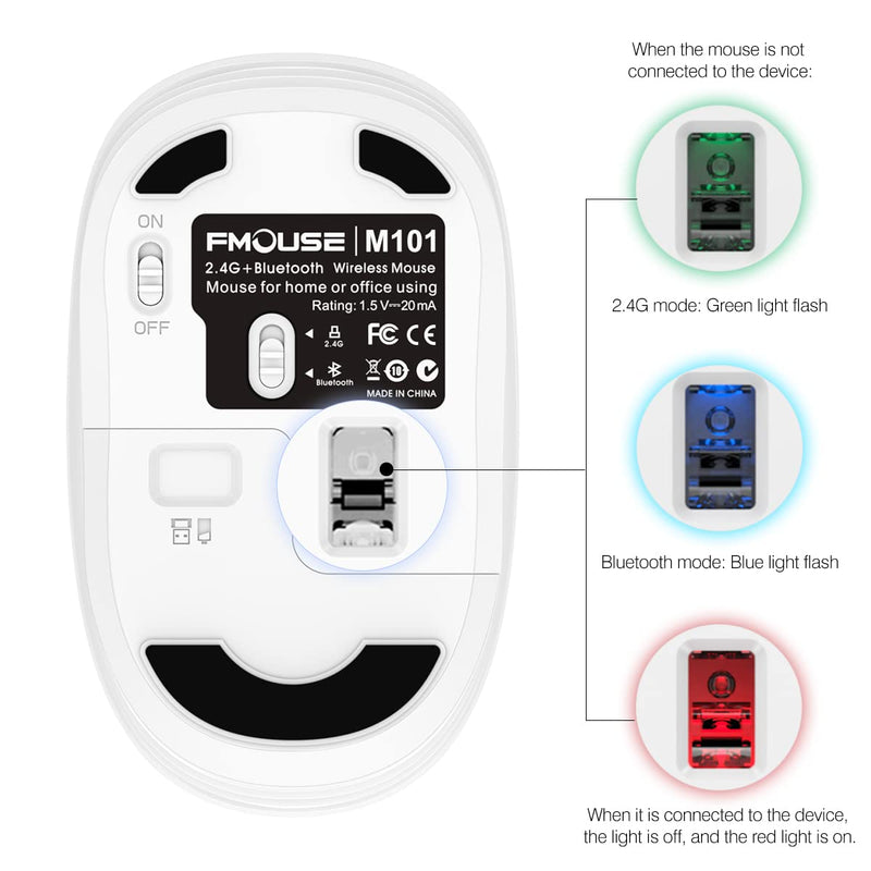 FMOUSE Cute Wireless Mouse, Mini Silent Dual Mode Bluetooth Mice for Laptop, iPad, Comupter, Tablet with USB Receiver(Flower Girl) Flower Girl