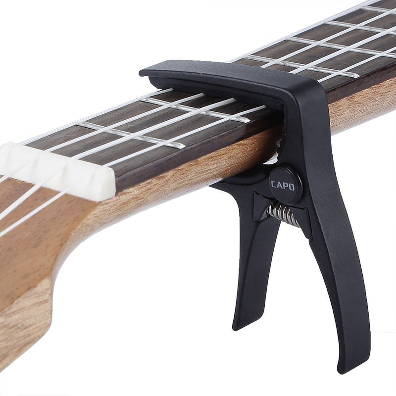 Mini 4 String Guitar Capo, Professional Ukulele Capo (BLACK) BLACK
