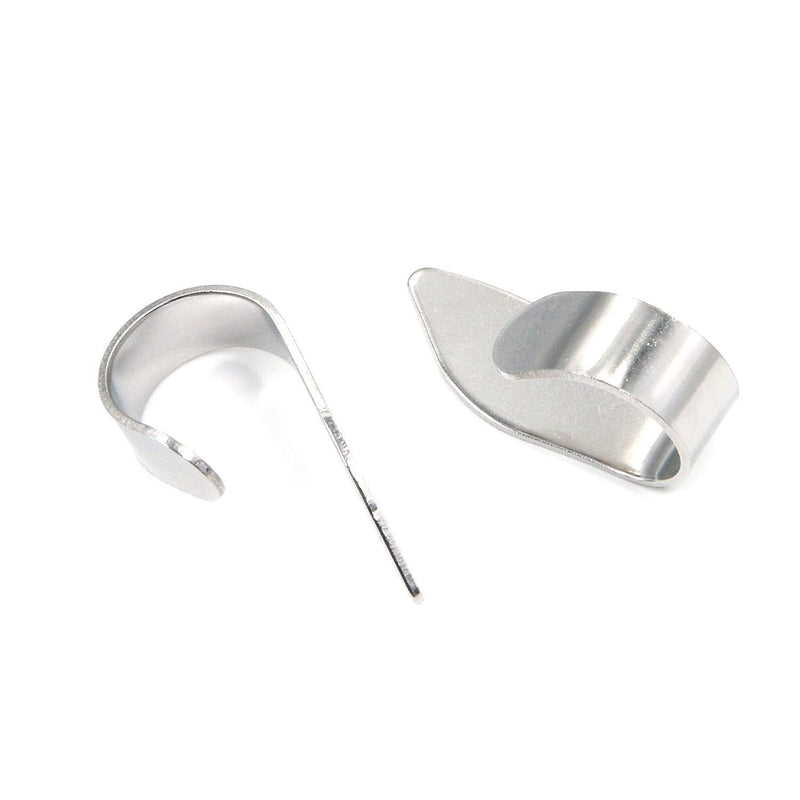 FarBoat 8Pcs Gutiar Thumb Picks Kit Finger Picks Thumbpicks Stainless Steel Accessories for Gutiar Bass Ukulele Banjo Mandolin(Silver) silver