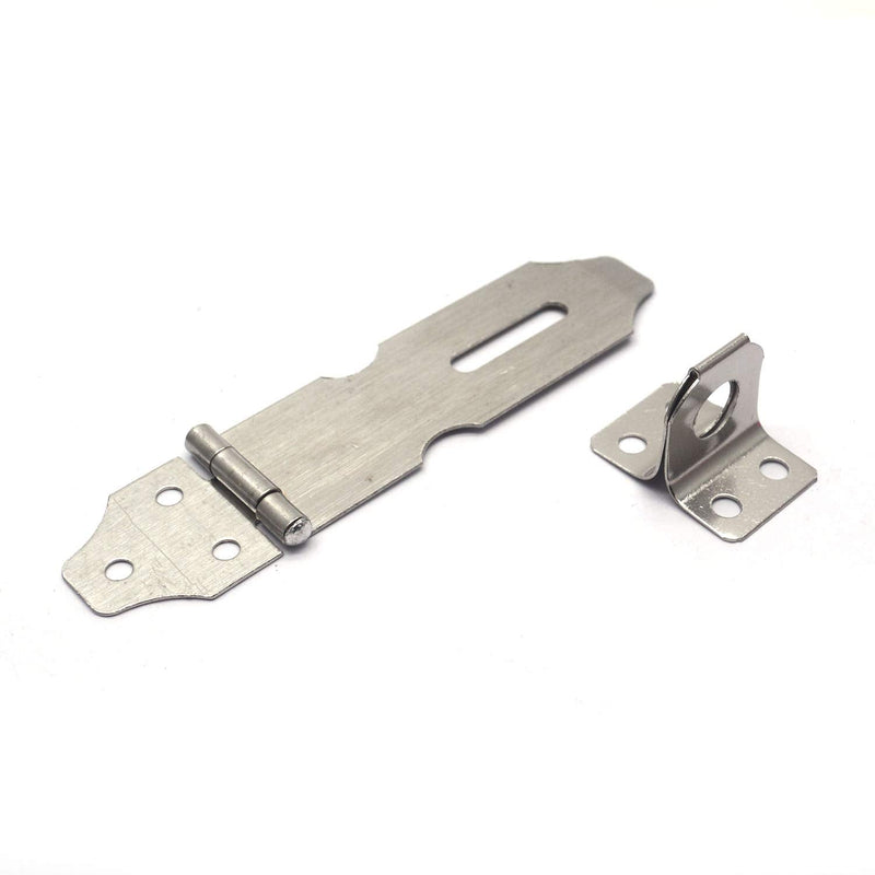 Mcredy Hasp Lock Silver 3.1"x0.9" Stainless Steel Door Hasp Pack of 6 3.1"x0.9"(Lxw)