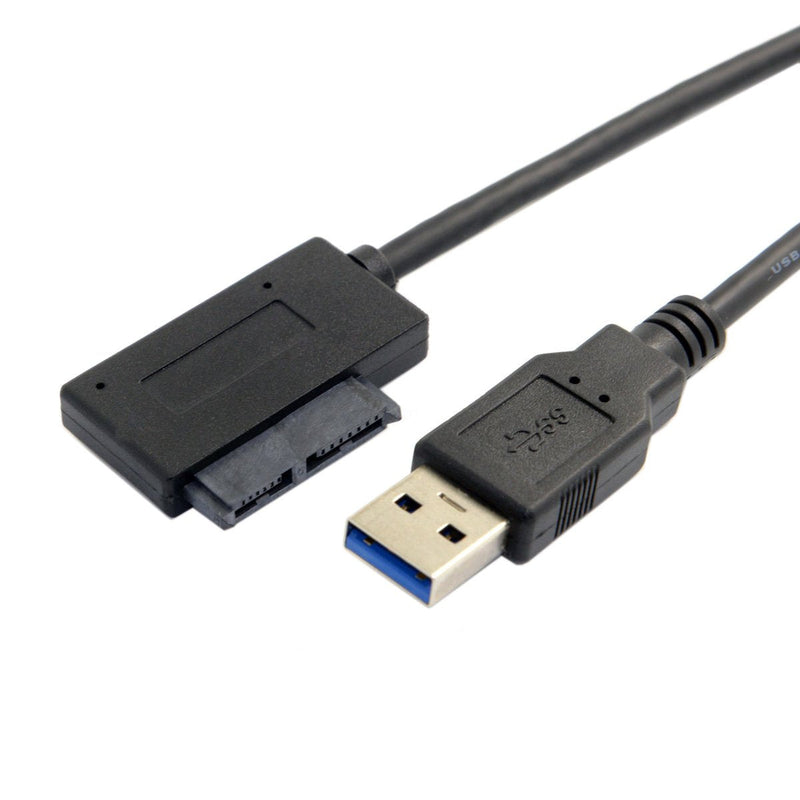 JSER USB 3.0 to SATA 7+6 13pin Slimline Sata Adapter Cable 5Gbps Compatible for Laptop CD DVD ROM Optical Drive
