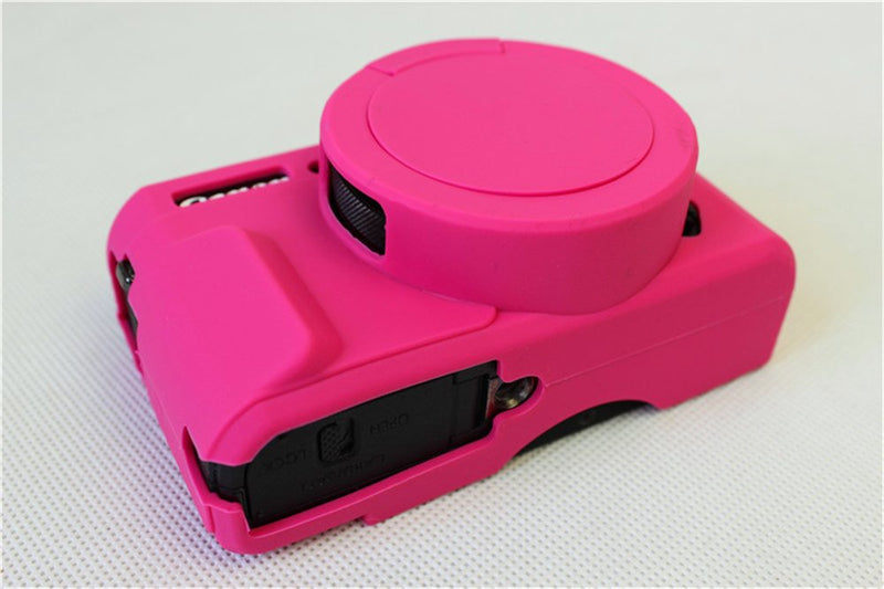 G7 X Mark II Case, BolinUS Fullbody Ultra-Thin Lightweight Rubber Soft Silicone Case Bag Cover for Canon PowerShot G7 X Mark II -Rosered Rosered
