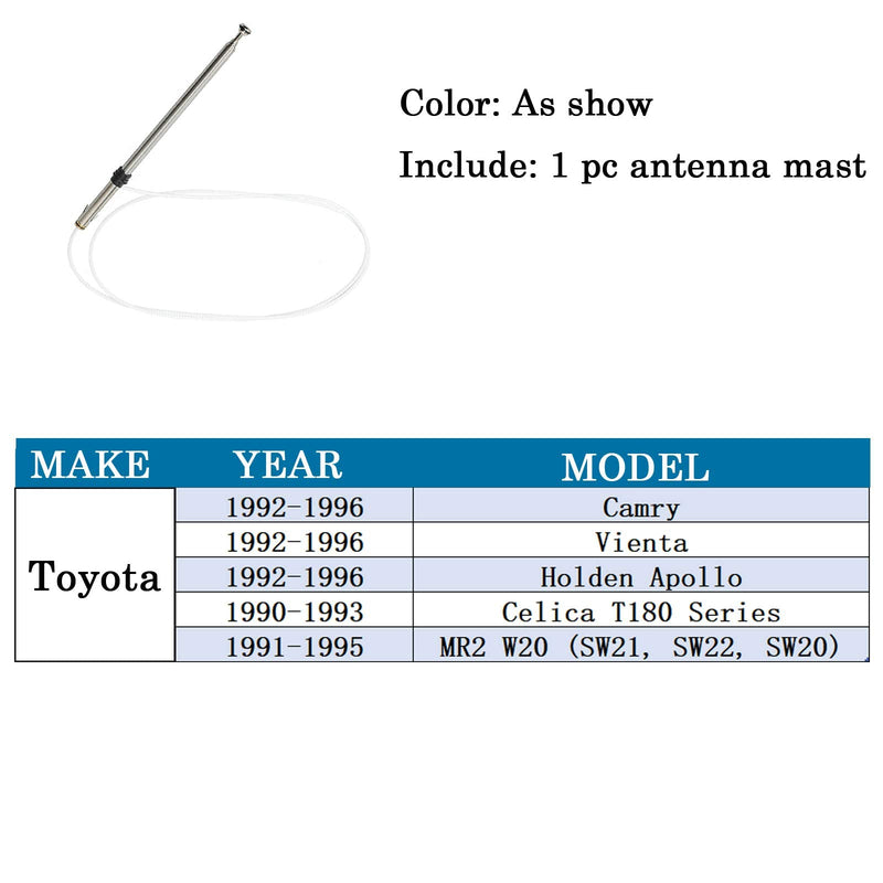 [AUSTRALIA] - Anina Car Power Antenna Mast Compatible with 1990-1996 Toyota Camry-Celica-MR2-Vienta-Holden Apollo for AM/FM Radio Reception 86337-06010 Series 2 