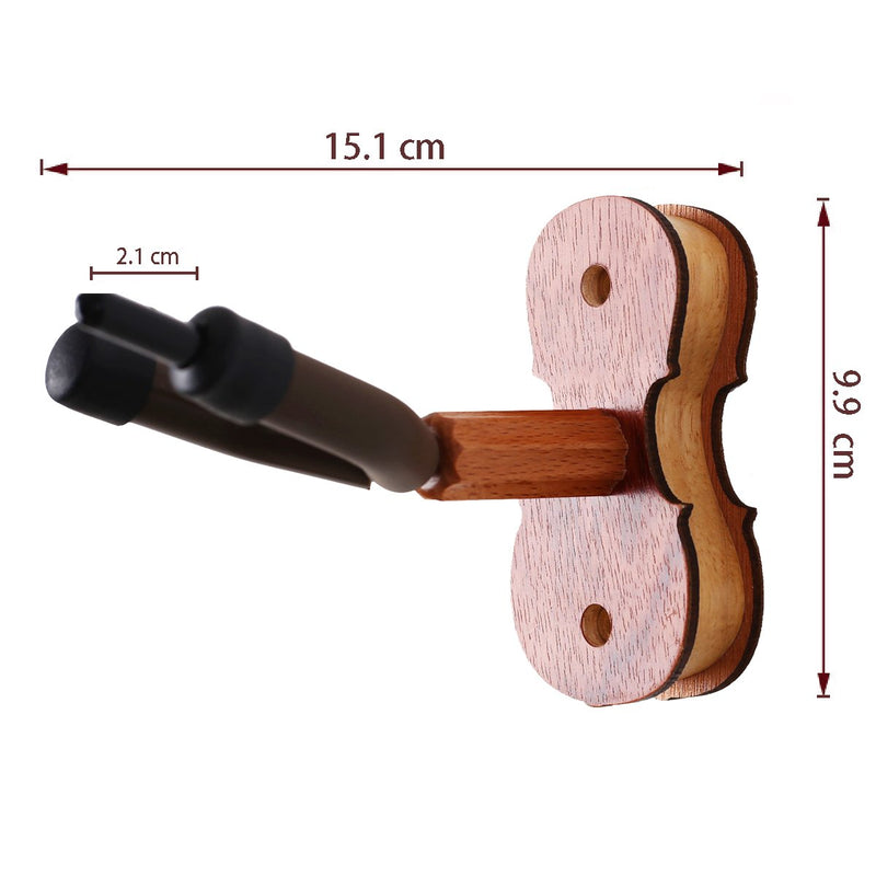 Violin Hanger with Bow Hanger - Hardwood Home & Studio Wall Mount Hanger for Violin/Viola (MA-5 Sapele)